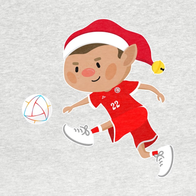 Tunisia football Christmas elf. Football World Cup soccer T-Shirt by abtchlr